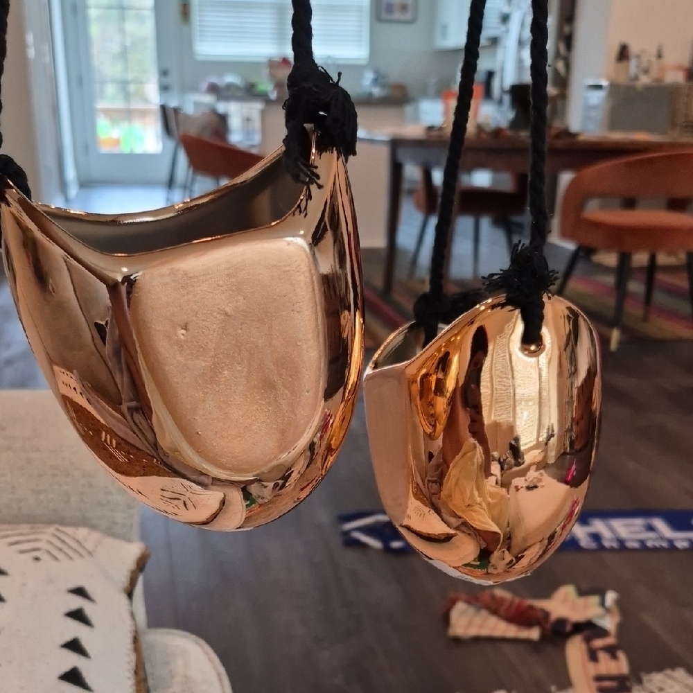 Rosegold/Copper Hanging Planters 2